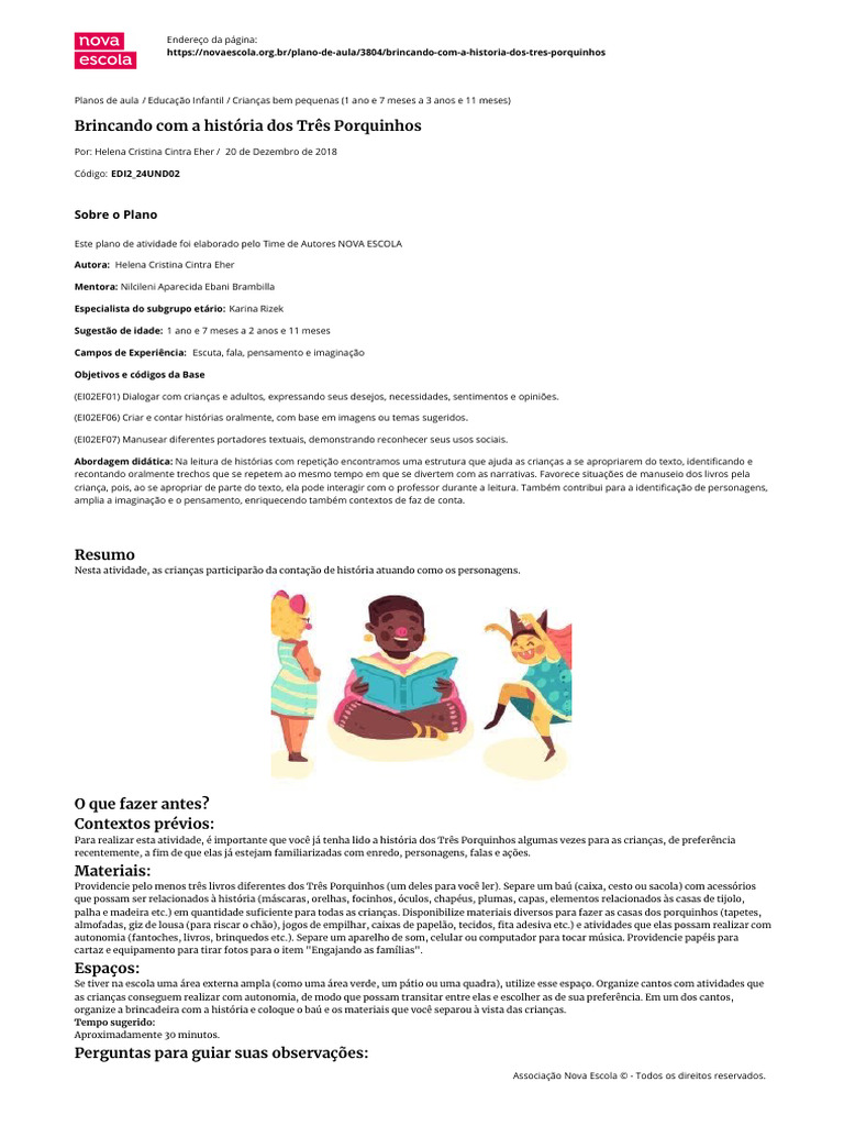 Atividade Lúdica: Três Porquinhos | PDF | Narrativa | Imaginação
