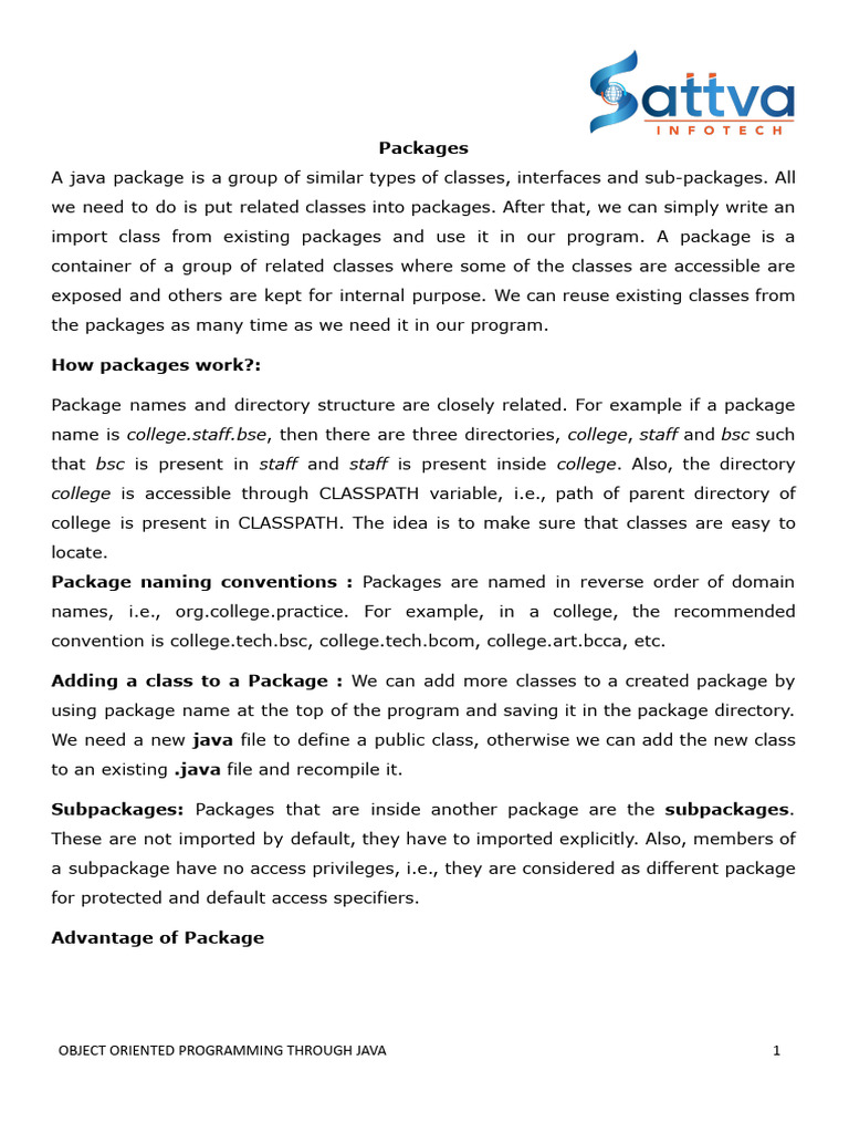Understanding Java Packages and Streams | PDF | Class (Computer ...