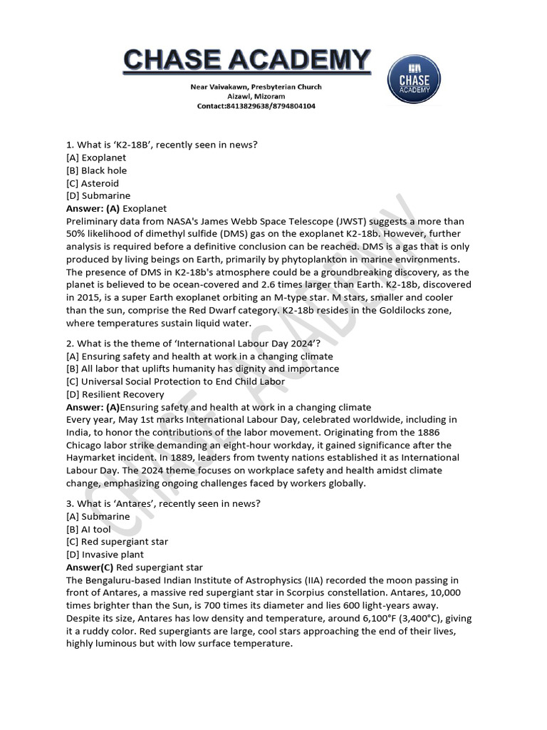 May Current Affairs 2024 | PDF