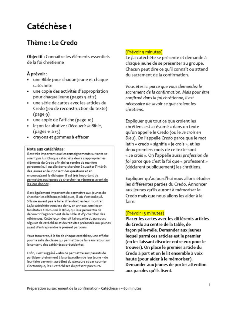 Catéchèse sur le Credo pour jeunes | PDF | Marie, mère de Jésus | Saint ...