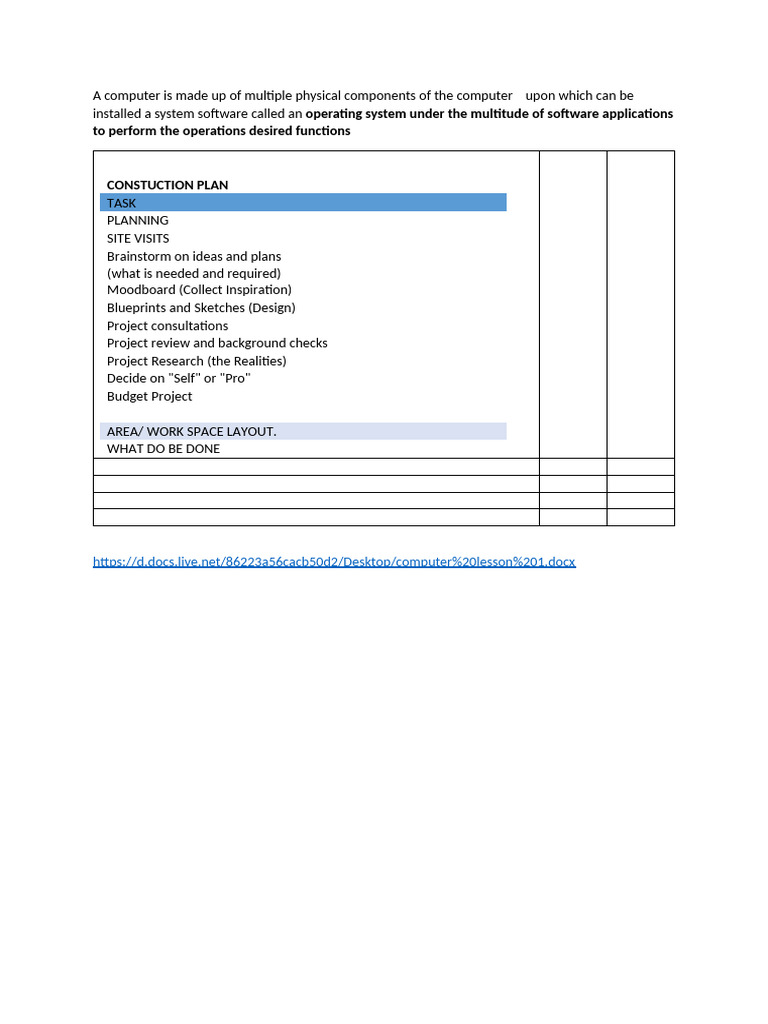 Computer Lesson 1 | PDF | Computers