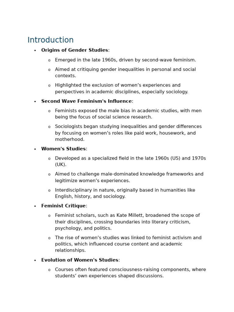 0 Summary | PDF | Gender Studies | Feminism