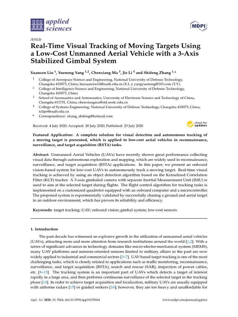 Real-Time UAV Target Tracking System | PDF | Unmanned Aerial Vehicle ...