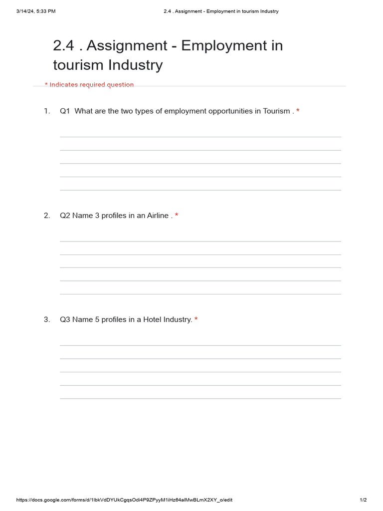 2 4+ +Assignment+-+Employment+in+tourism+Industry | PDF