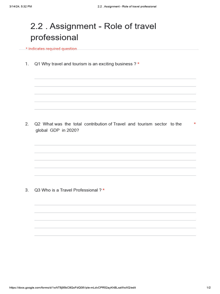 2 2+ +Assignment+-+Role+of+travel+professional | PDF | Business