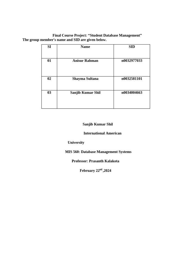 Week 8 Project by Sanjib | PDF | Databases | Information Retrieval