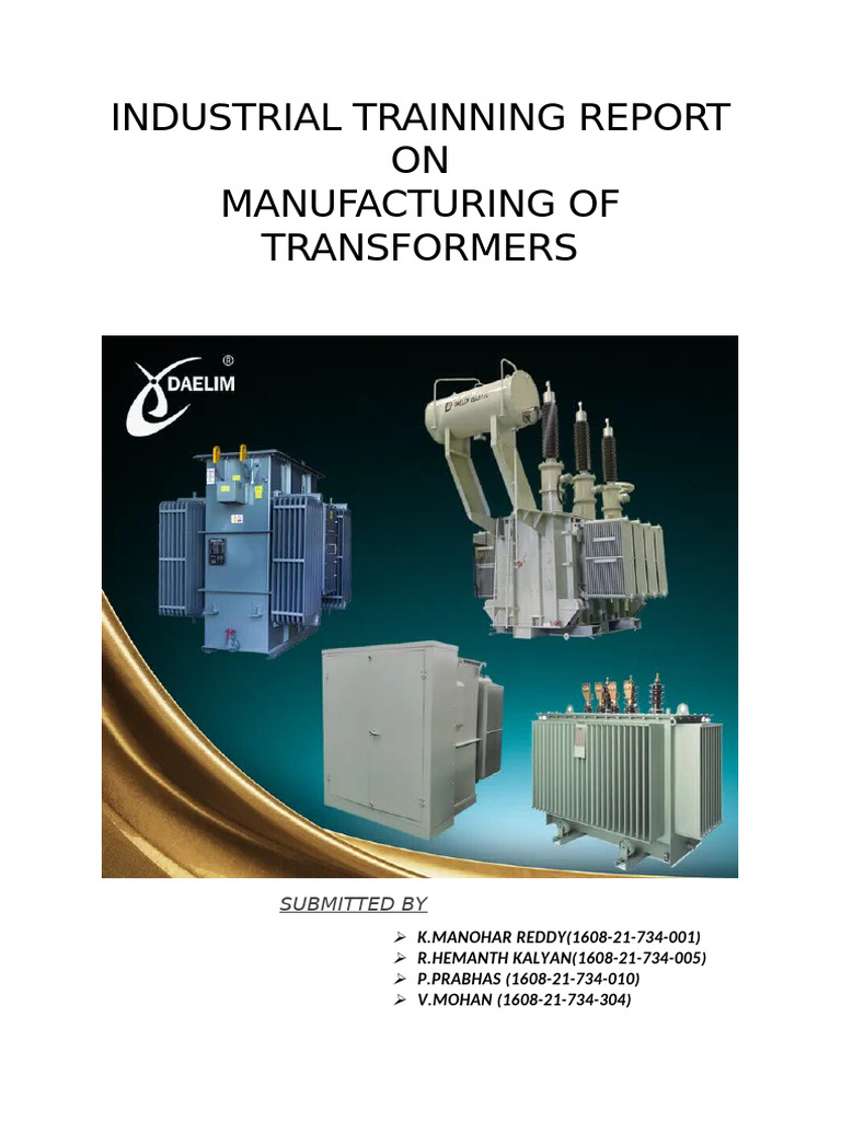 Transformer Manufacturing Training Report | PDF | Transformer ...