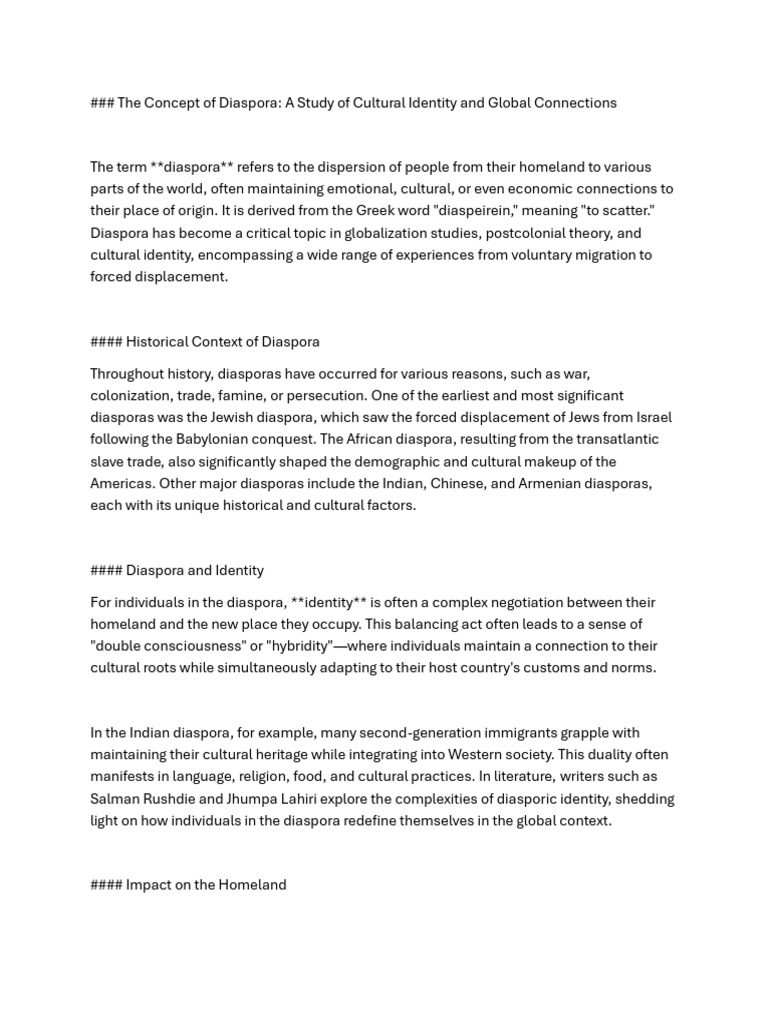 Understanding Diaspora and Hybridity | PDF | Postcolonialism ...