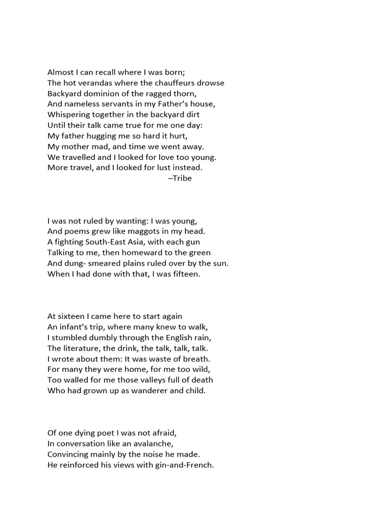 A Letter Poem by Dom Moraes | PDF | Poetry | General Fiction