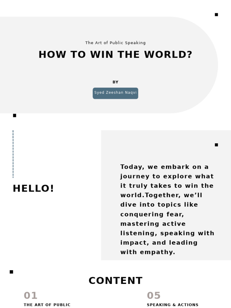 Master Public Speaking to Win the World | PDF