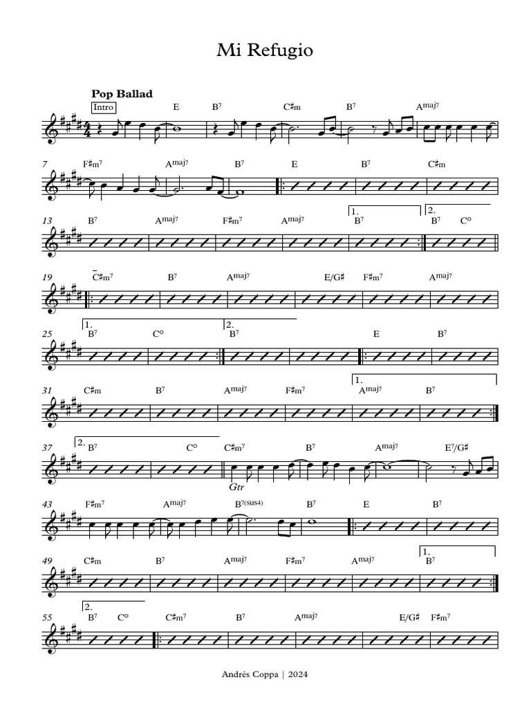 Mi Refugio - Partitura Completa | PDF