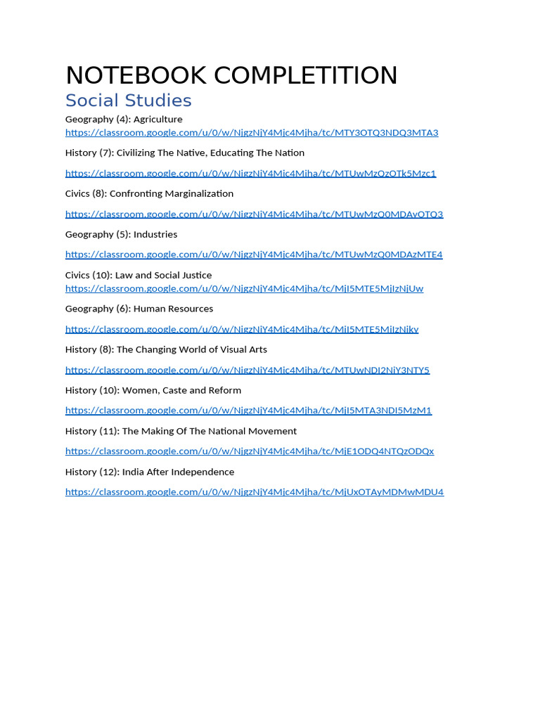 Notebook Completition | PDF