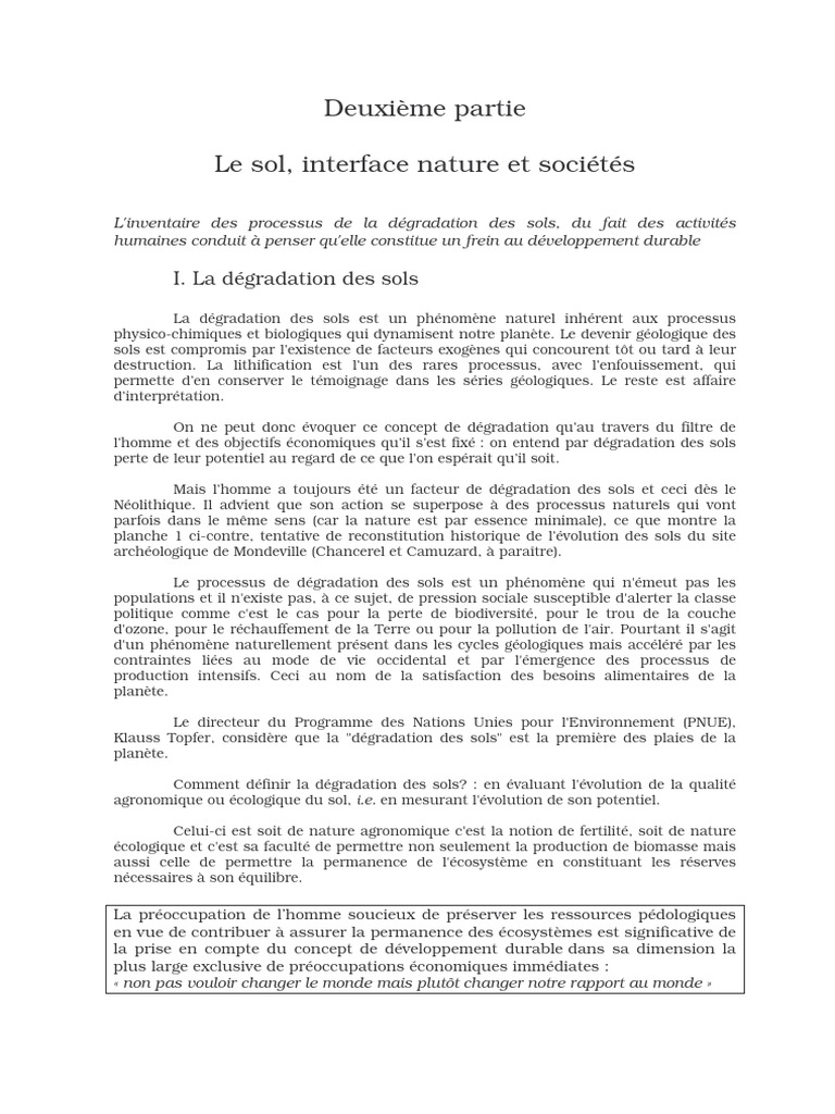 Dégradation des sols et intensification agricole | PDF | Sol (pédologie ...