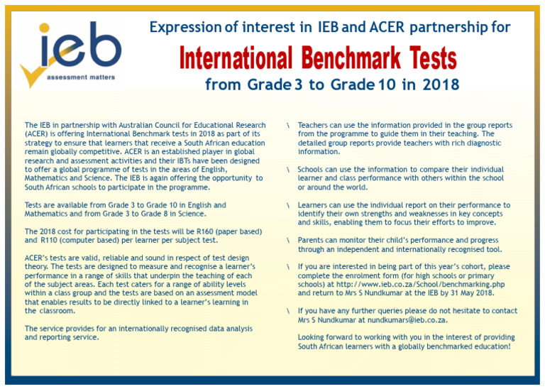2018 IBT Brochure | PDF | Educational Assessment | Learning