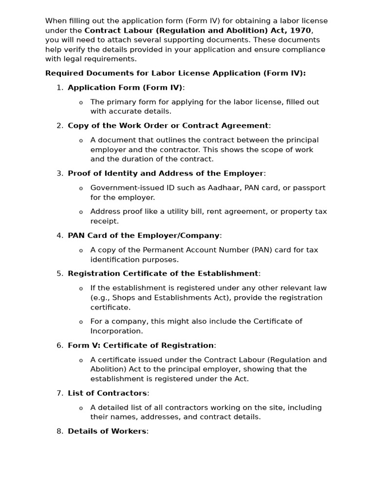 Labor License Application Guide | PDF | Identity Document | Business