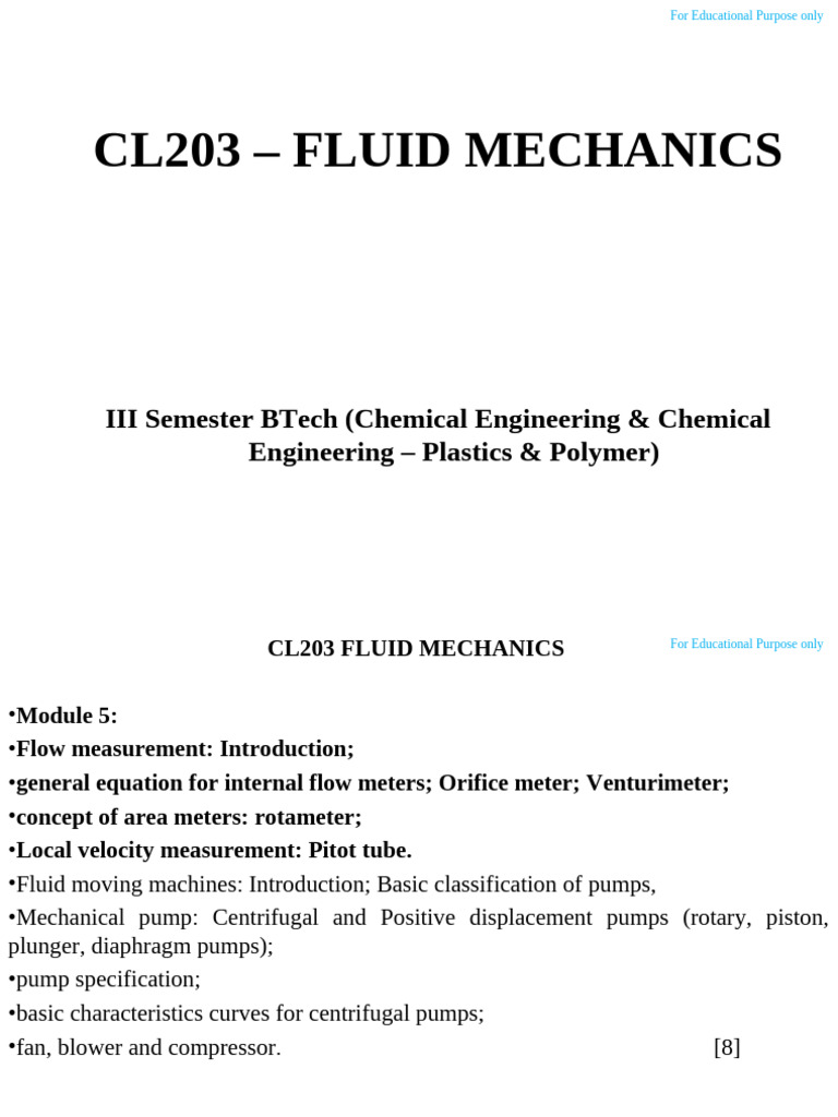 Fluid Mechanics: Flow Measurement Techniques | PDF | Flow Measurement ...