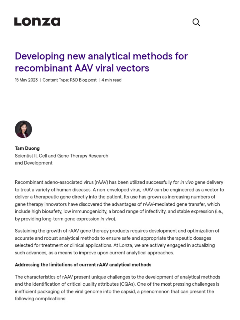 rAAV Analytical Methods for Scientists | PDF | Viral Vector | Virus