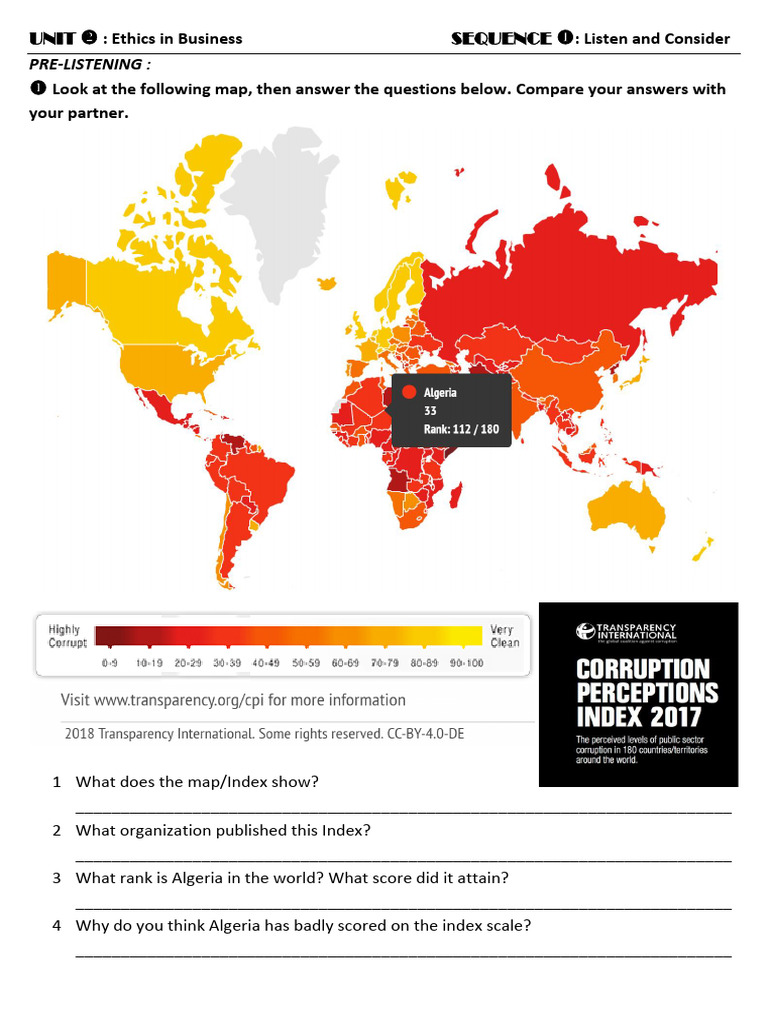 Pre-Listening Worksheet | PDF | Corruption | Professional Ethics