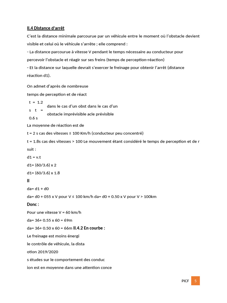 Distance d'arrêt des véhicules expliquée | PDF | Technologie et ingénierie