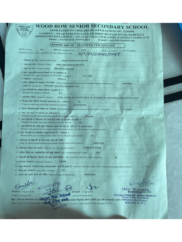 Notes and Certificates | PDF