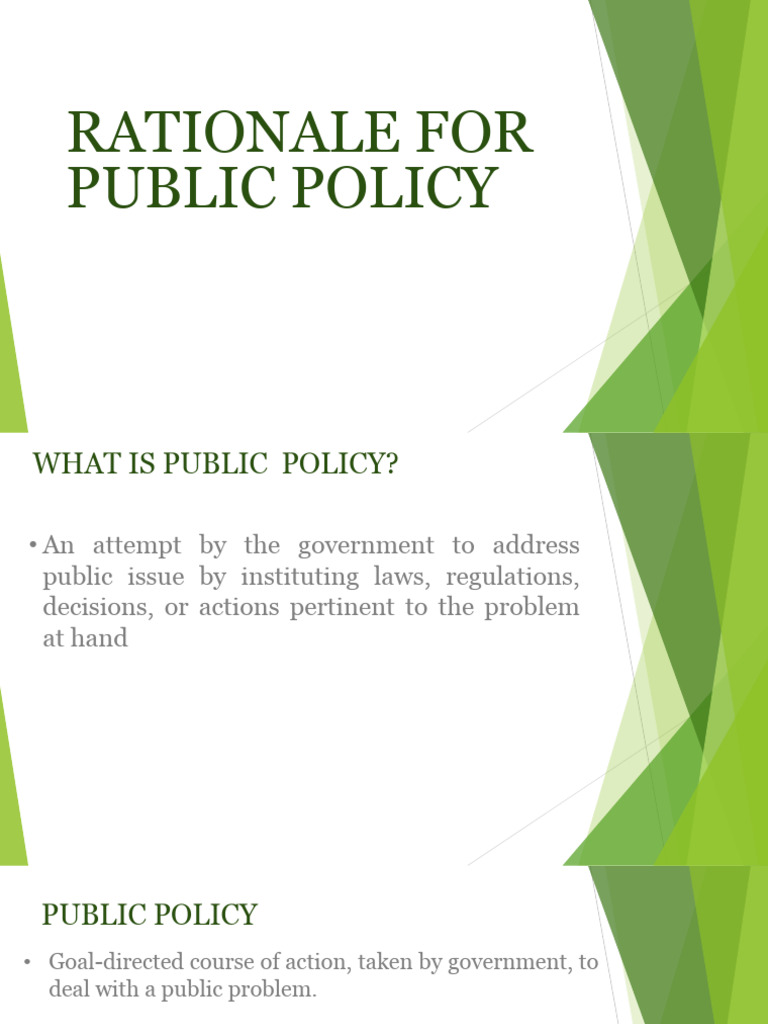 Understanding Public Policy Rationale | PDF | Policy | United States ...