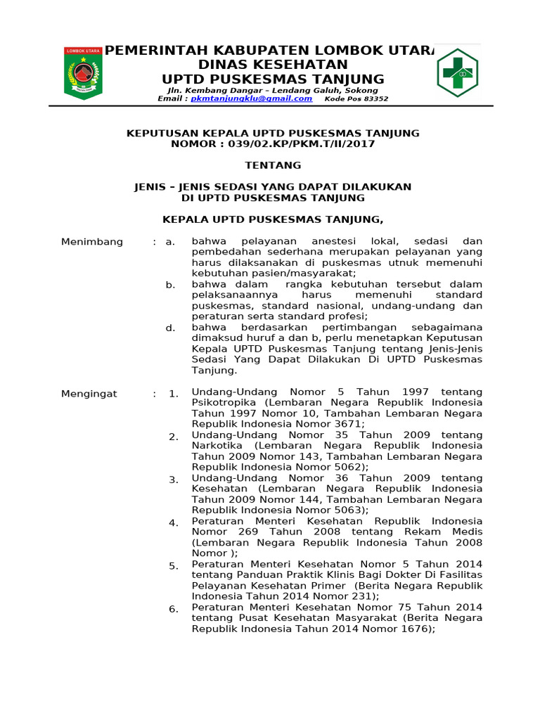 039.SK Jenis-Jenis Sedasi (Revisi) File Belum Diedit | PDF