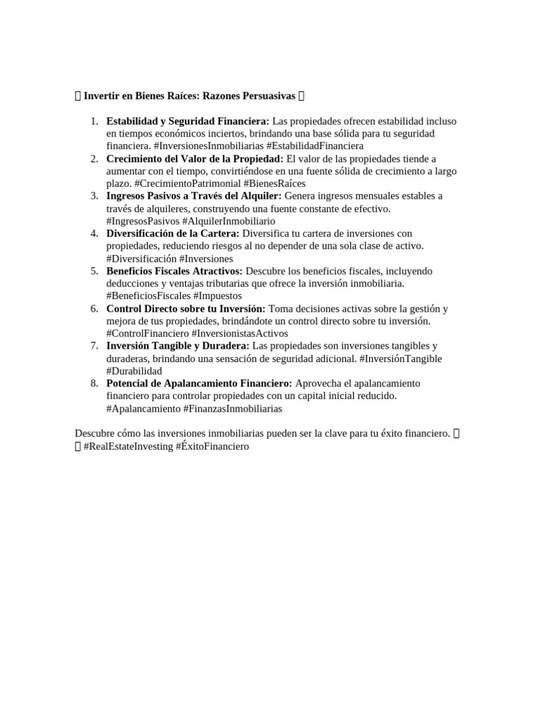 ? Invertir en Bienes Raíces | PDF | Inversiones | Bienes raíces