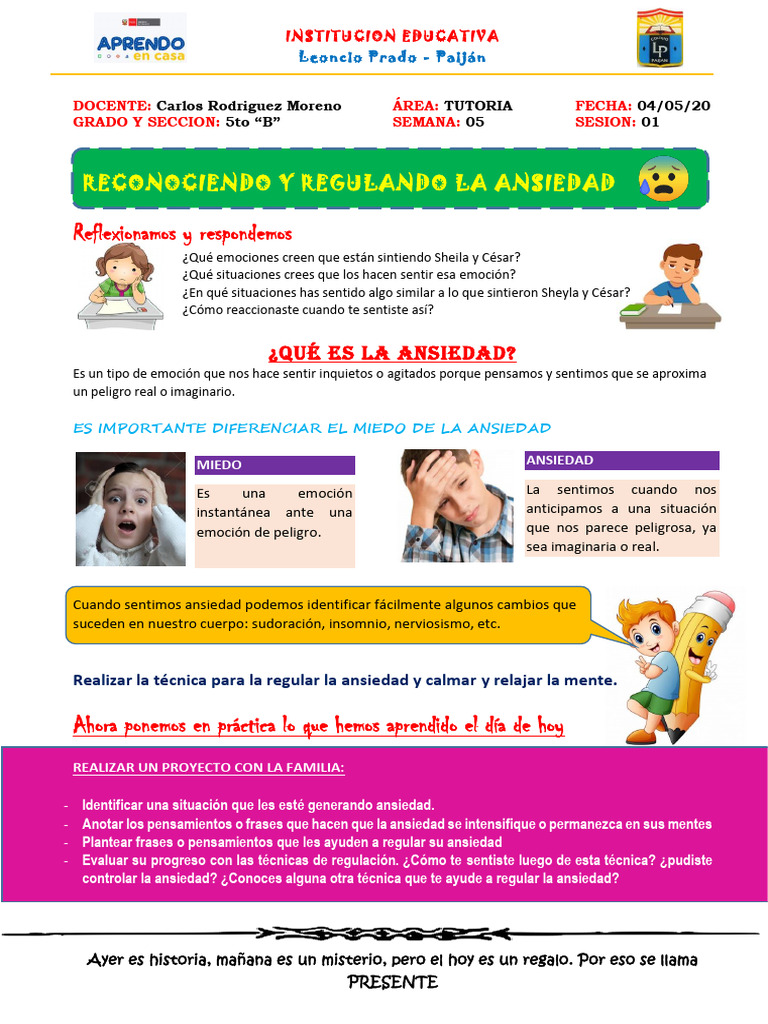 Regulación de la Ansiedad en Estudiantes | PDF | Relaciones personales ...