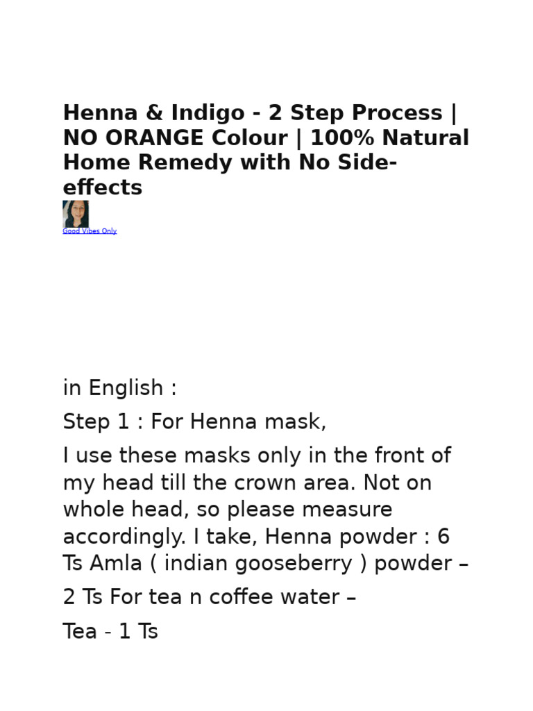 Henna indigo 2 step pdf
