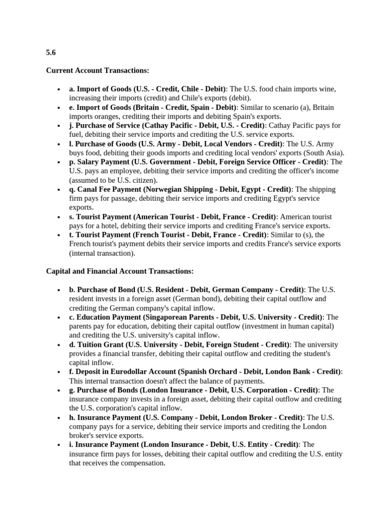 BOP Solutions | PDF | Debits And Credits | Balance Of Payments