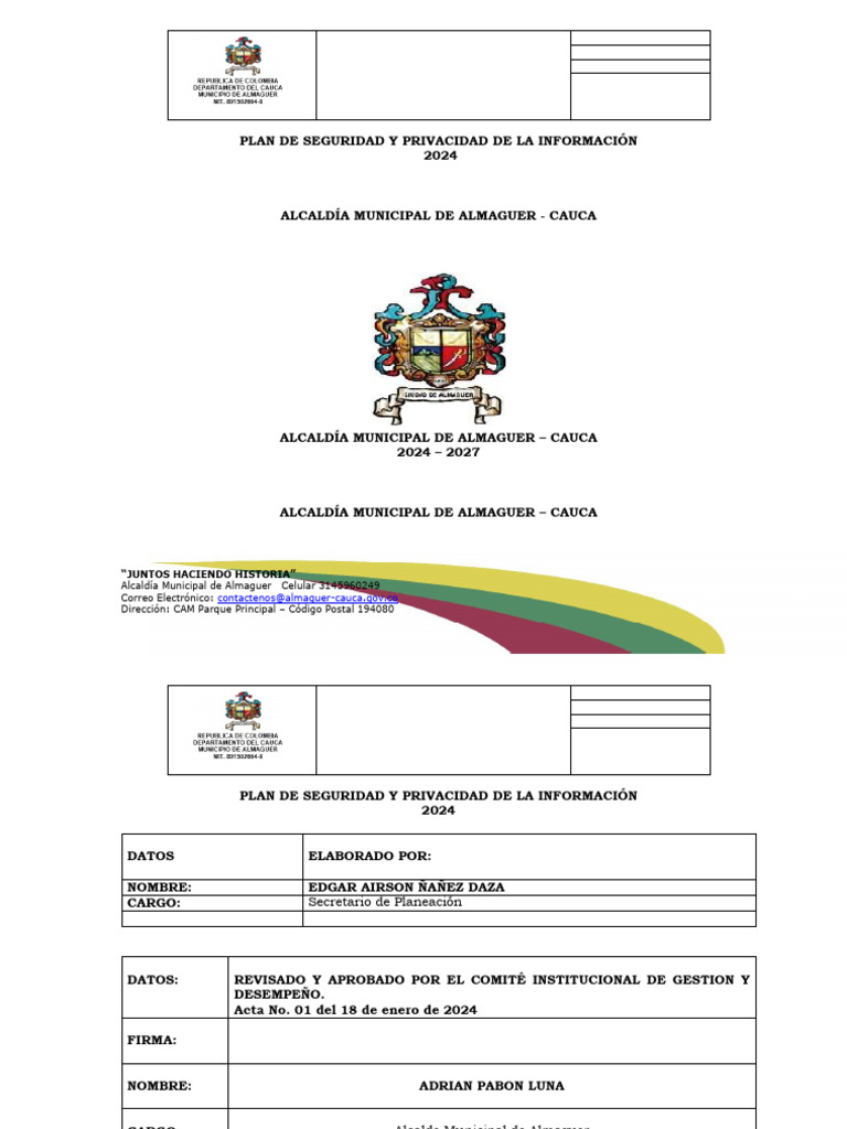 Plan Seguridad y Privacidad de La Información 2024 | PDF | Seguridad de ...
