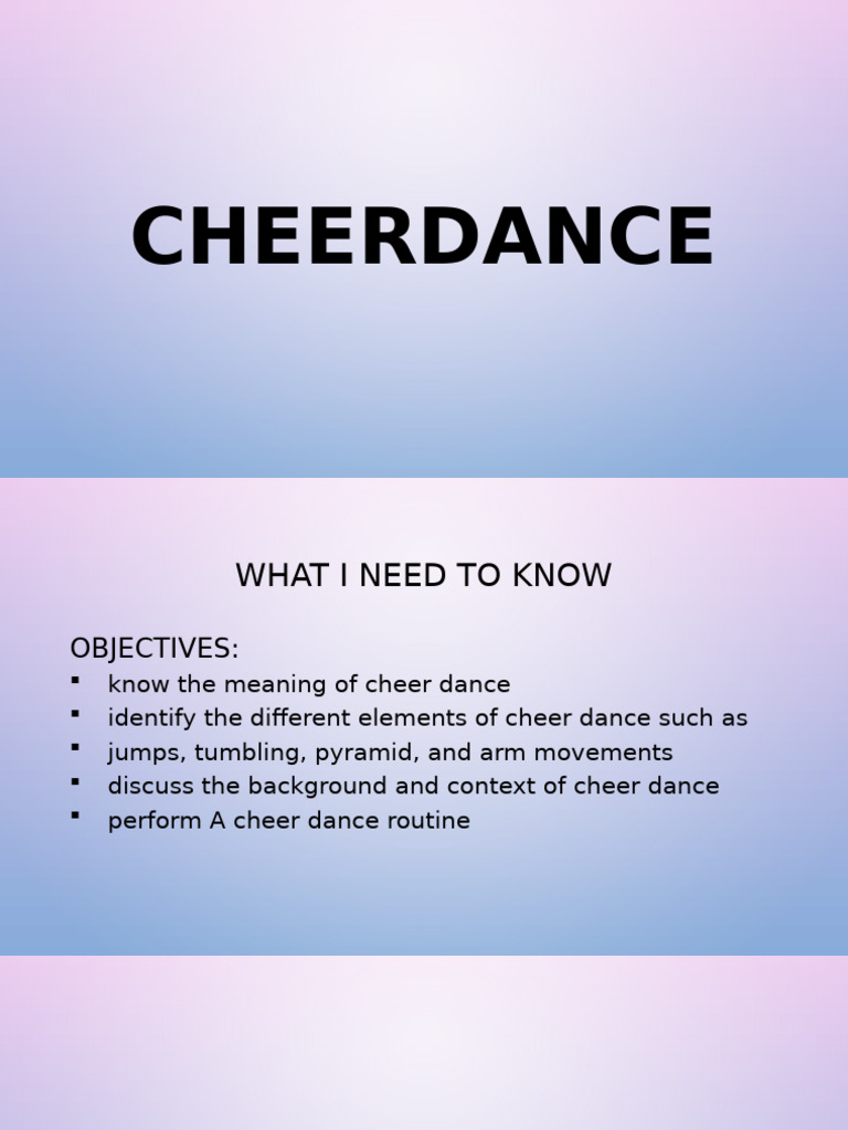 Understanding Cheer Dance Basics | PDF | Cheerleading | Dances