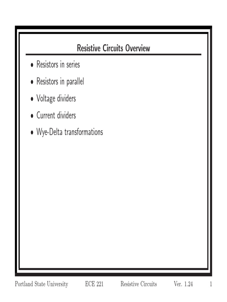 03 Resistivecircuits Pdf Series And Parallel Circuits Electrical