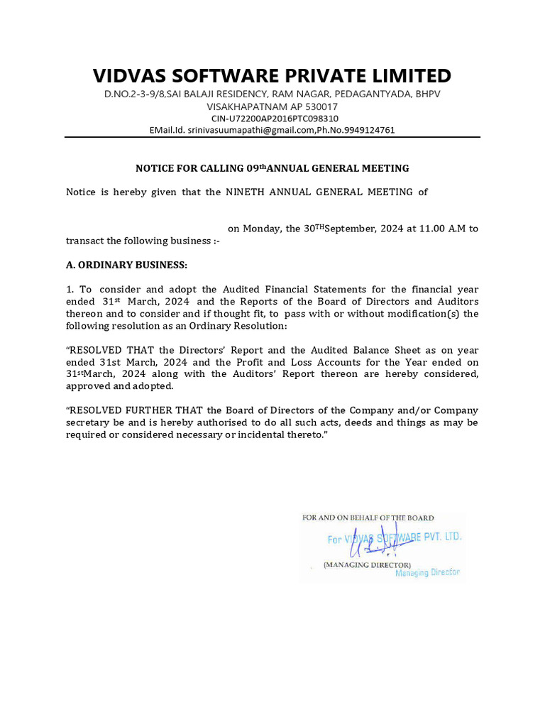 Directors Report 2024 Pdf Audit Dividend