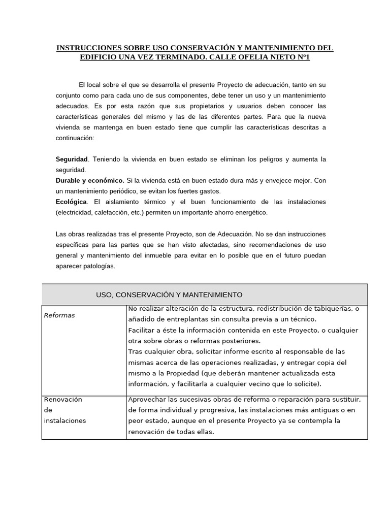 Manual de Uso y Mantenimiento Ofelia Nieto 1 | PDF | Hogar, jardinería ...