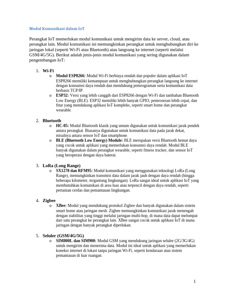 Modul Komunikasi Dalam Iot Pdf