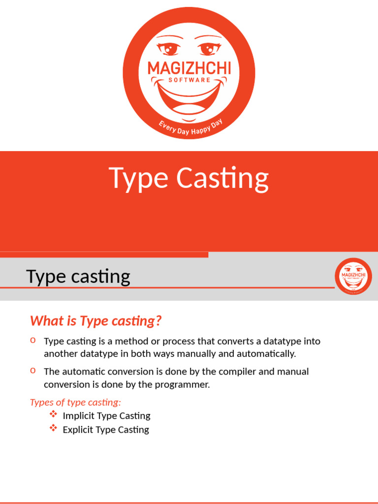 Type Casting | PDF | Teaching Methods & Materials