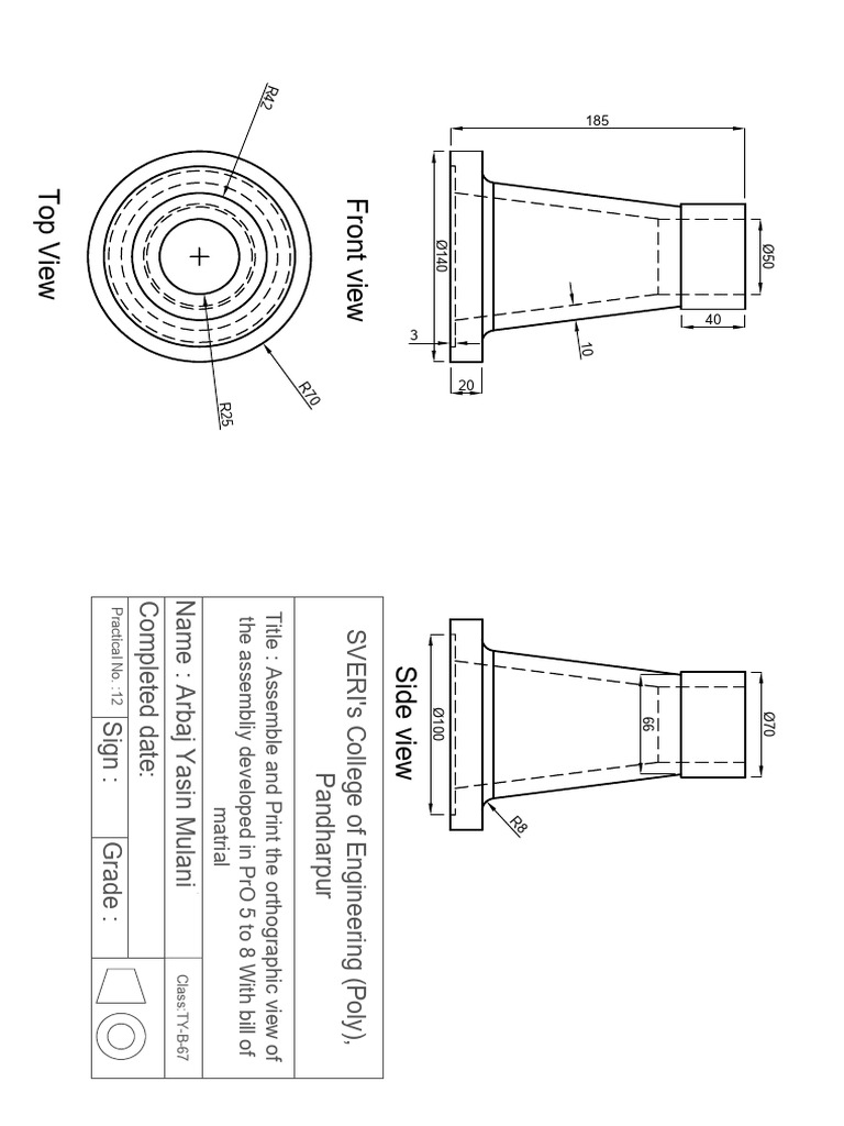 Orthographic Assembly Drawing Guide | PDF