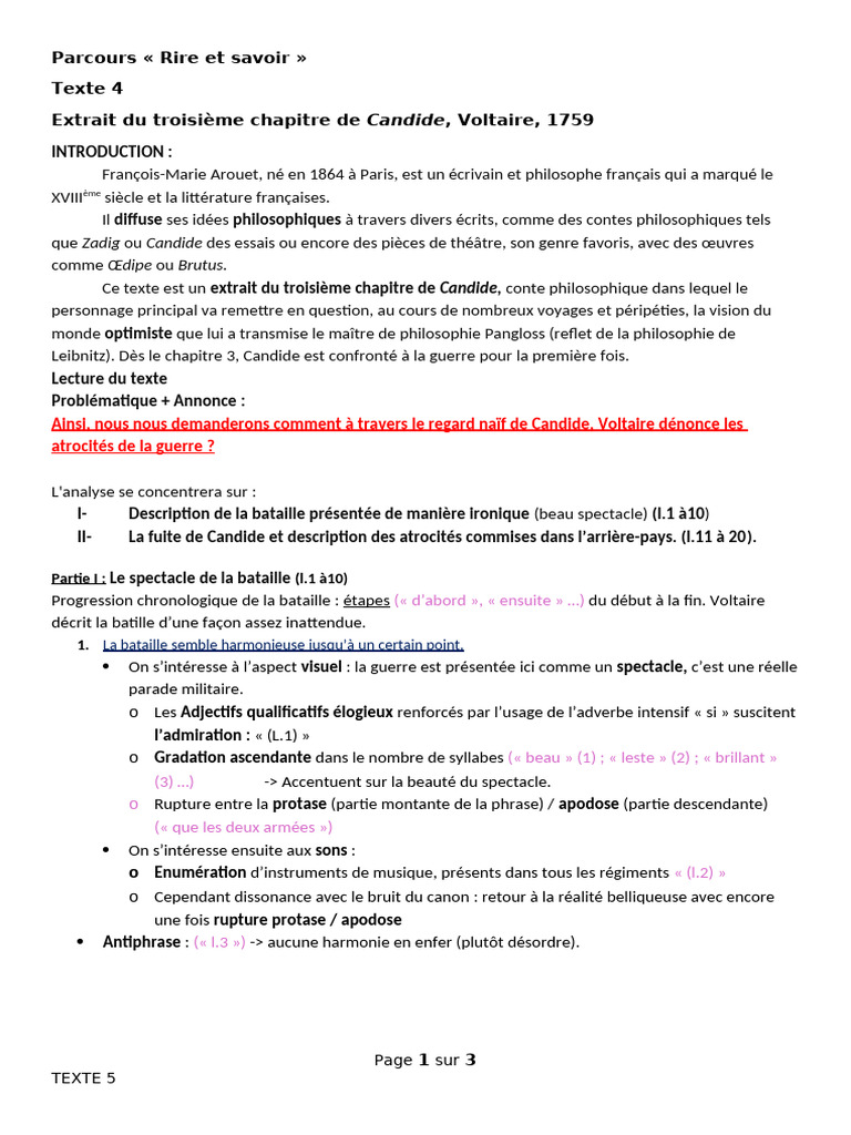 Guerre et ironie dans Candide | PDF | Candide | Voltaire