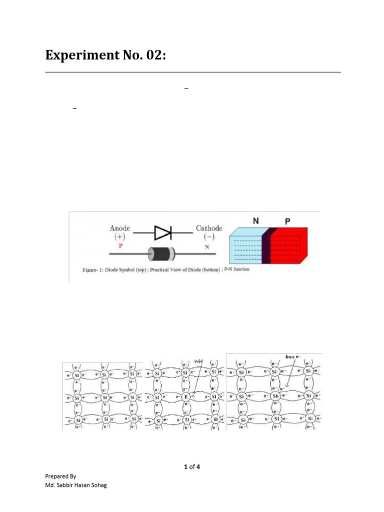 Experiment 02 | PDF | P–N Junction | Diode