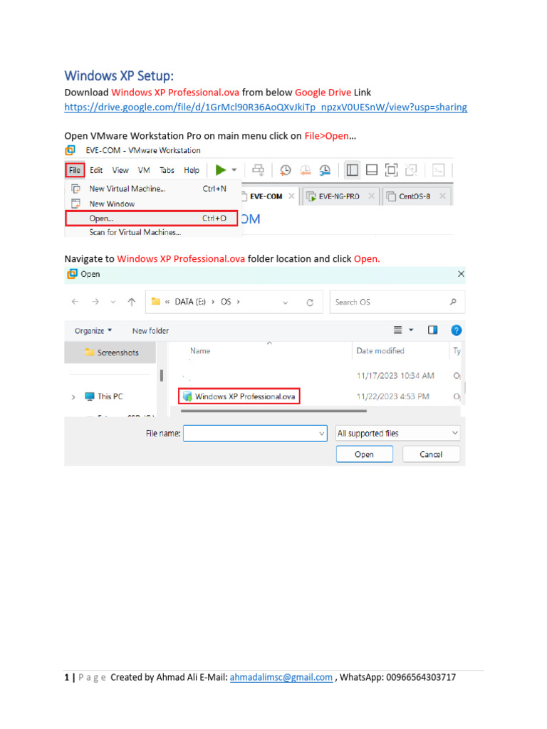 Windows XP Setup Guide for VMware | PDF