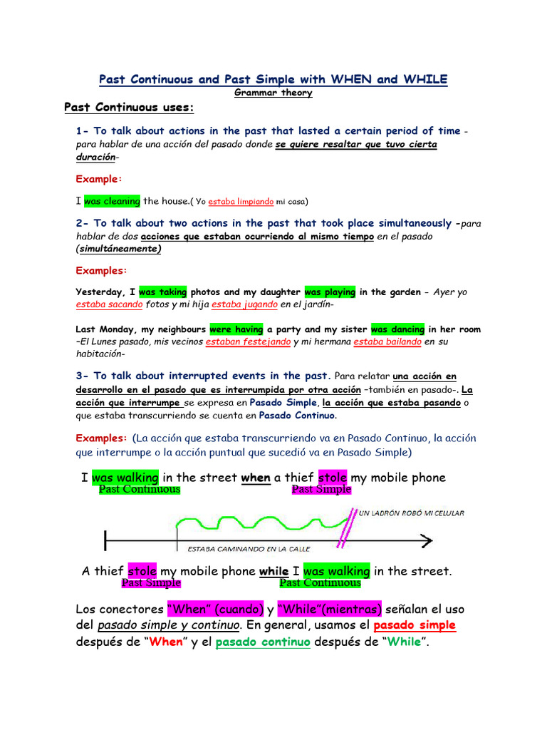 TP Nro 8 Past Continuous Vs Past Simple 3ero C San Jose 2023 - 110716 | PDF