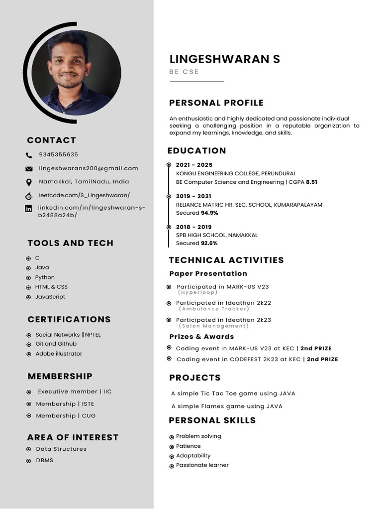 Computer Science Student Profile | PDF