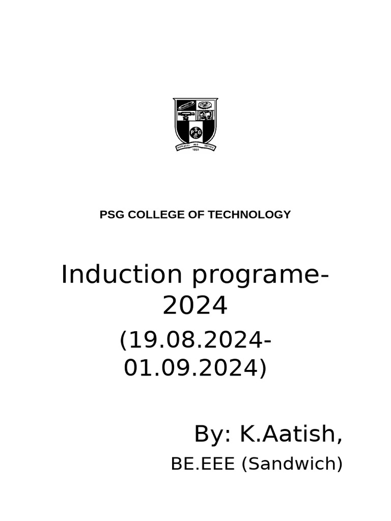 PSG College Induction Program 2024 | PDF | Electronic Waste | Waste