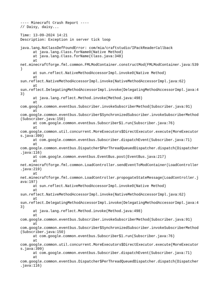 Crash 2024 09 13 - 14.21.44 Server | PDF | Java (Programming Language ...