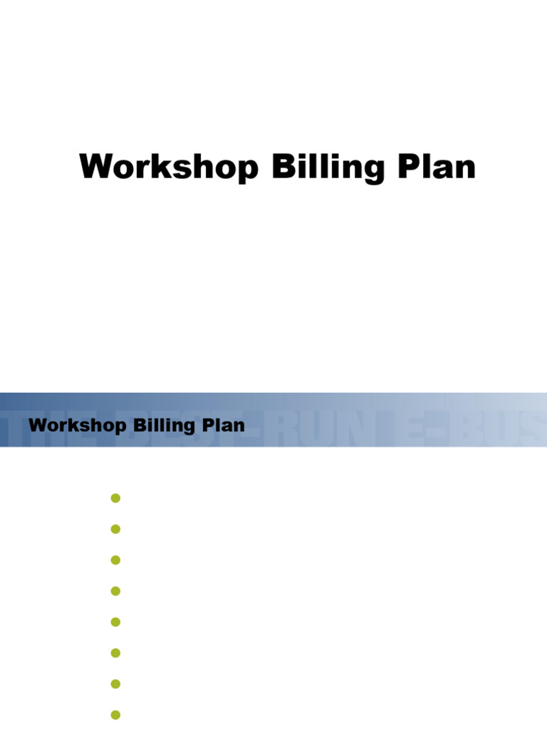 Workshop Billing Plan | PDF | Invoice