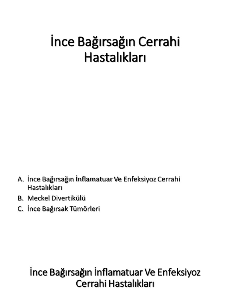 İnce Bağırsak Hastalıkları | PDF