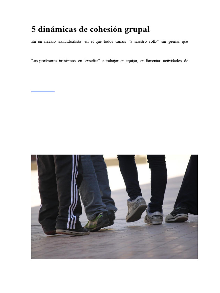 5 Dinámicas de Cohesión Grupal | PDF
