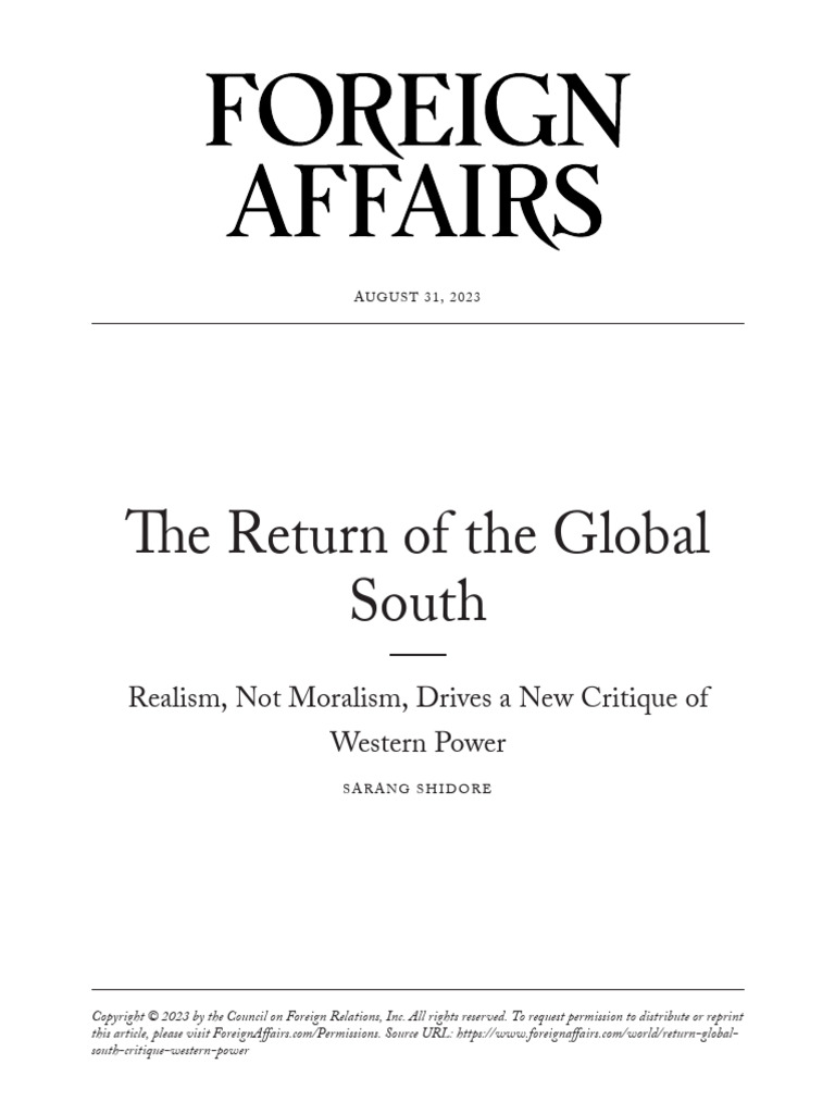 The return of the global south 2023 09 06 09 33 pdf non aligned