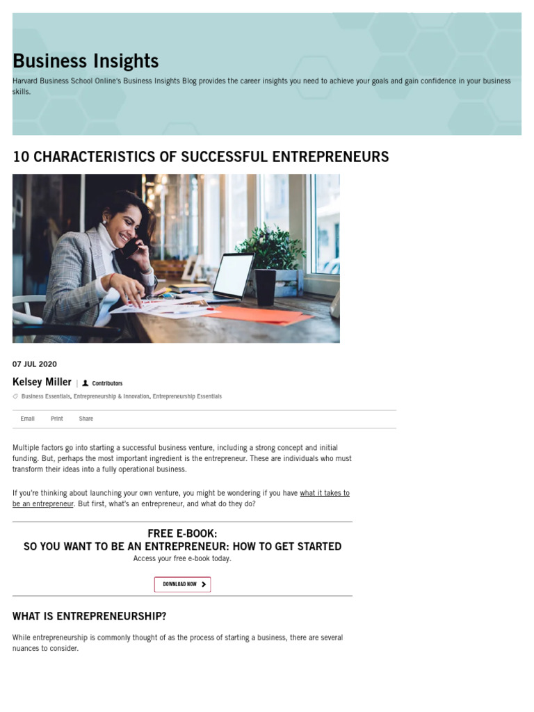 10 Traits Of Successful Entrepreneurs Pdf Entrepreneurship